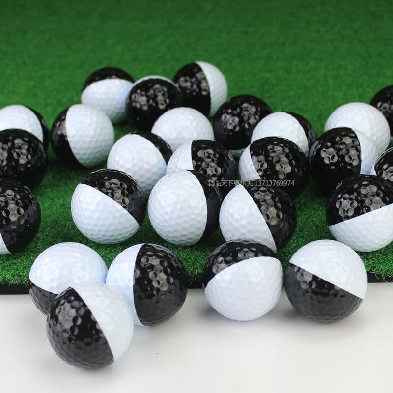 image-DOMINANT 1 Golf Ball - Black White Aiming Line 42.7mm