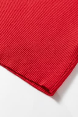 image-Fiery Red Sequin Sleeve Holiday Sweater - Square Neck