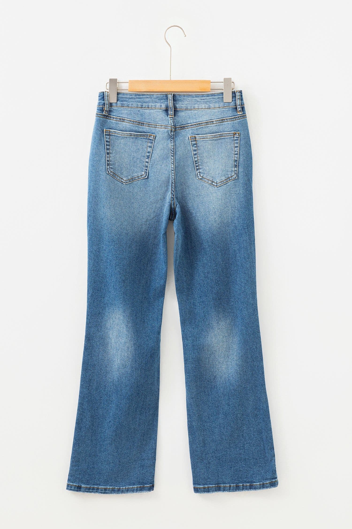 image-Myosotis Mid Rise Distressed Sneak Peek Straight Leg Jeans