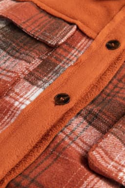 image-Khaki Plaid Pattern Shacket with Flap Pockets
