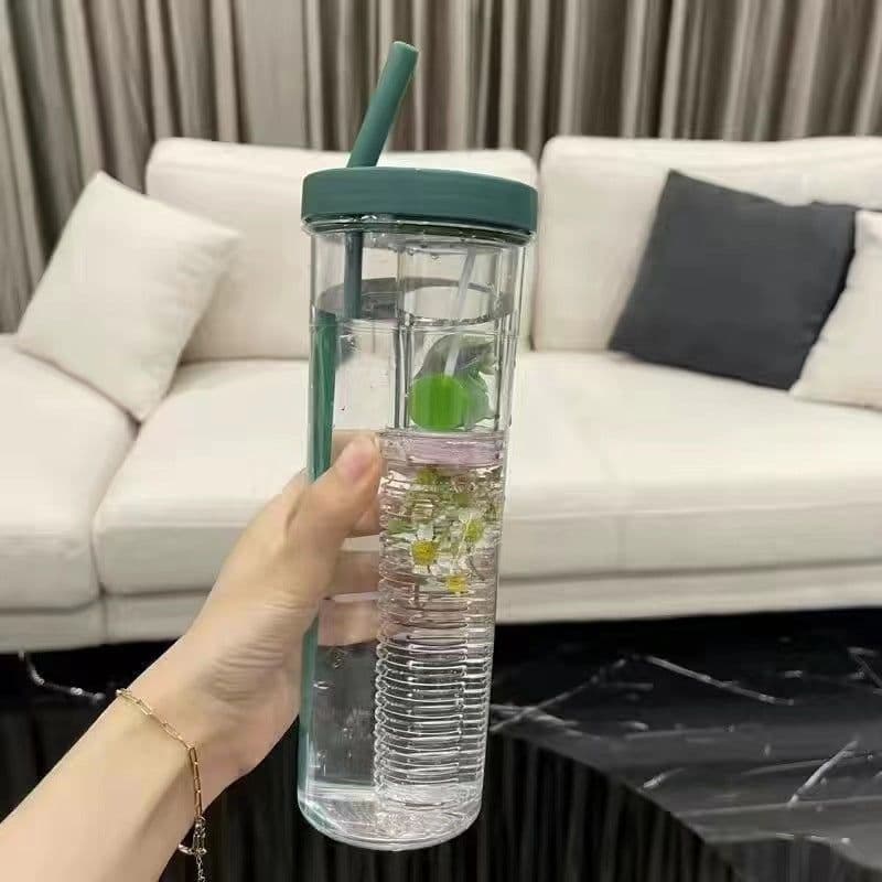 image-Multifunctional water cup with straw