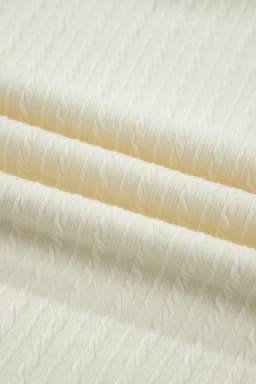 image-Beige Twisted Knit V Neck T Shirt