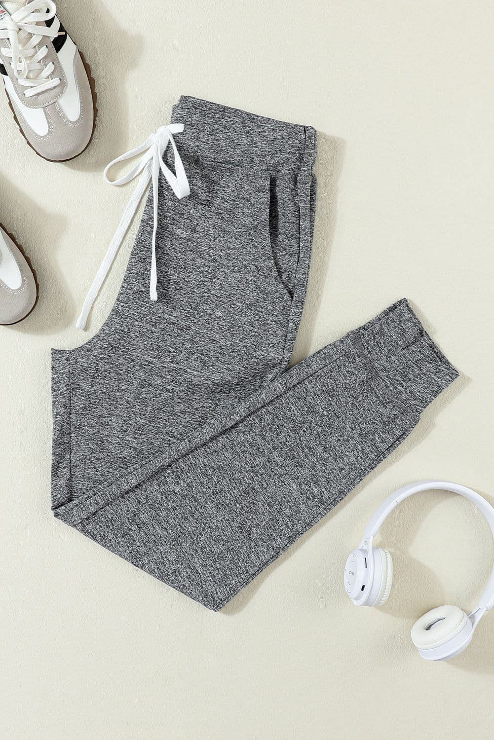 image-Black Drawstring Waist Pocketed Joggers