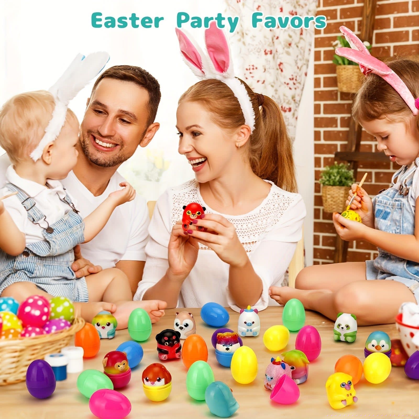 image-18 Sets Prefilled Easter Eggs with Mini Squishy Toys