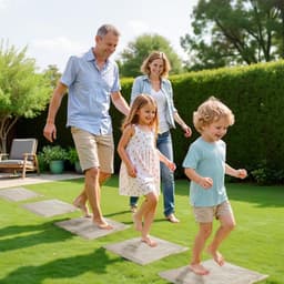 image-VEVOR Pierres de Marche Jardin, 4 PCS, Dalles de Pas Jardin, 39,5x39,5 cm, Aspect Pierre Naturelle en Résine PC ABS, avec Piquets de Sol, Pavés pour Allée Chemin Extérieure, Pelouse, Terrasse, Beige
