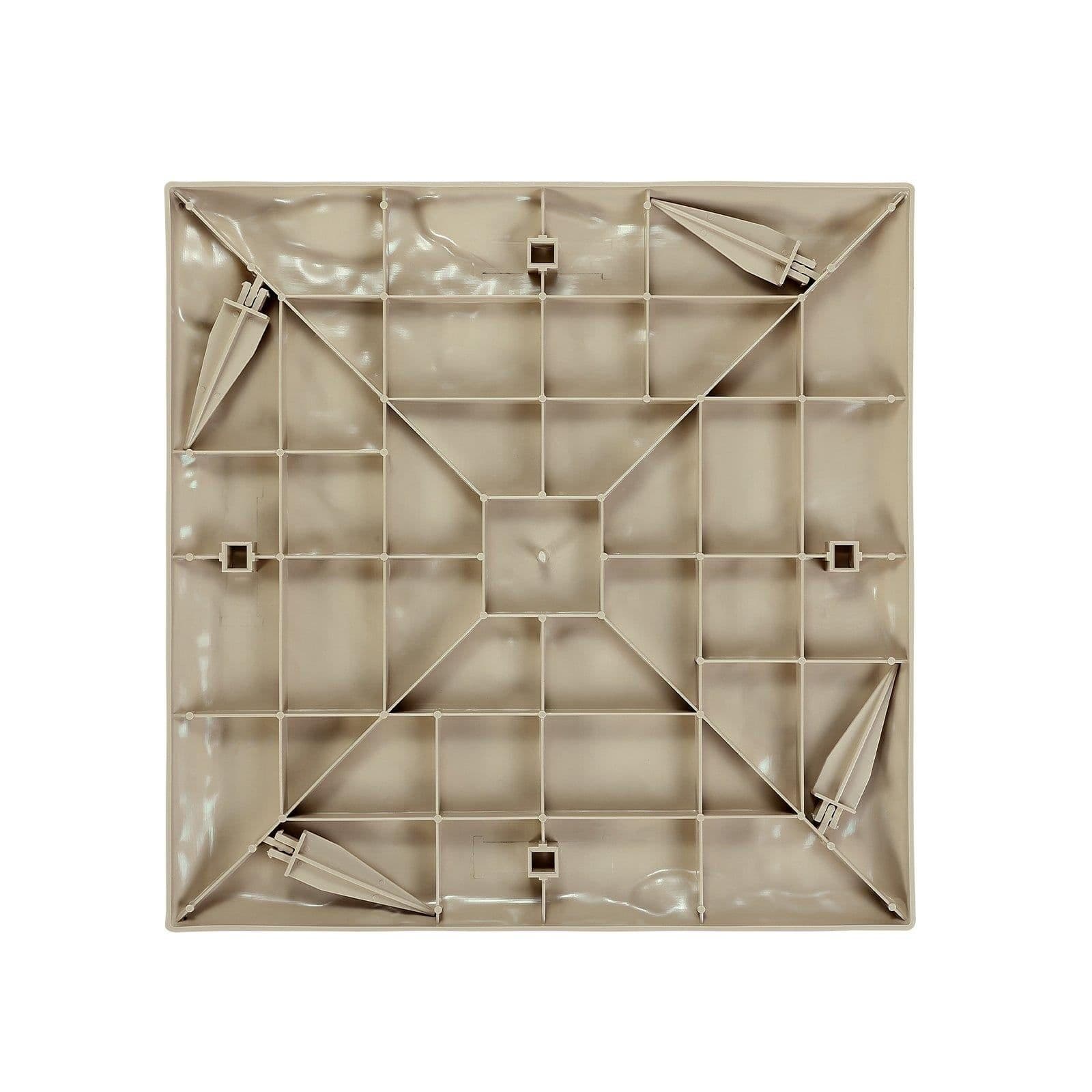 image-VEVOR Pierres de Marche Jardin, 4 PCS, Dalles de Pas Jardin, 39,5x39,5 cm, Aspect Pierre Naturelle en Résine PC ABS, avec Piquets de Sol, Pavés pour Allée Chemin Extérieure, Pelouse, Terrasse, Beige