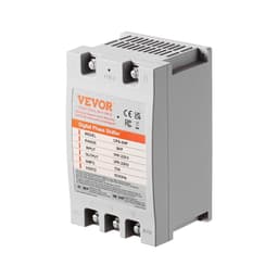 image-VEVOR 3 Phase Converter - 5HP 15A 220V Single Phase to 3 Phase Converter, Digital Phase Shifter for Residential and Light Commercial Use, 220V Input/Output (One Converter for One Motor Only)