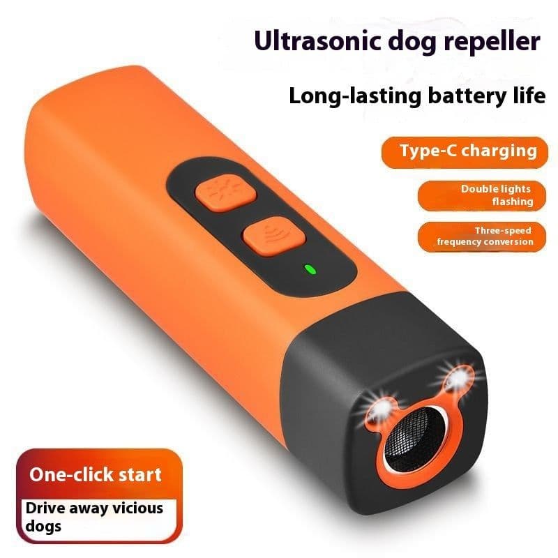 image-Pet Dog Repeller Ultrasonic Dog Training Device Rechargeable Anti Dog Bark Deterrent Device With LED Flashlight Pets Supplies