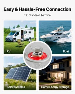 image-VEVOR 12V 75Ah Deep Cycle Battery, Sealed AGM Technology, Rechargeable Lead Acid AGM Battery, Backup Replacement for Scooters, Electric Mobility Wheelchair, Solar System Off-Grid Home Energy Storage