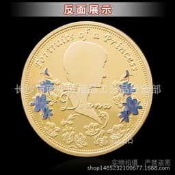 image-British Queen Diana Rose Butterfly Commemorative Coin Collection Diamond Love Gilded Coins