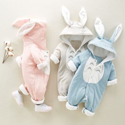image-Baby Romper - Hooded Thick Cotton - Long Sleeve - 0-18 Months (65 characters)