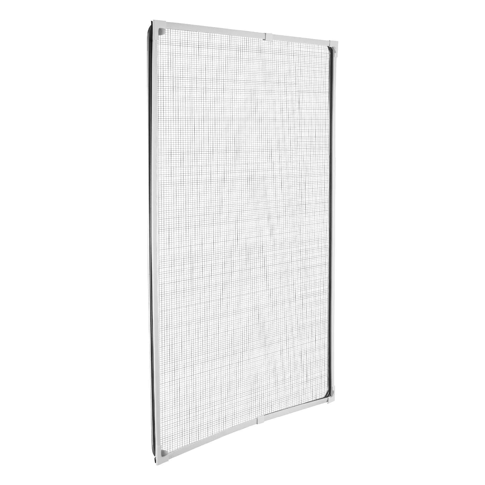 image-VEVOR Magnetic Window Screen, 58.27 x 39.17 inch PVC and Fiberglass Mesh, White Frames with Black Magnetic Strip and Wind Clips, No Drilling Easy Installation, Magnetic Screen for House Window