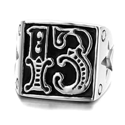 image-Retro Lucky Number 13 Men's Ring - Steel