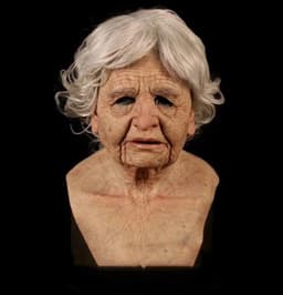 image-Old man mask white hair white beard headgear halloween