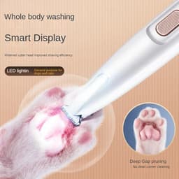 image-New Dog Paw Trimmer With LED Light Fully Waterproof Pet Hair Trimmer With LED Display Dog Clippers For Grooming 18mm Widen Blade