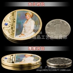 image-British Queen Diana Rose Butterfly Commemorative Coin Collection Diamond Love Gilded Coins