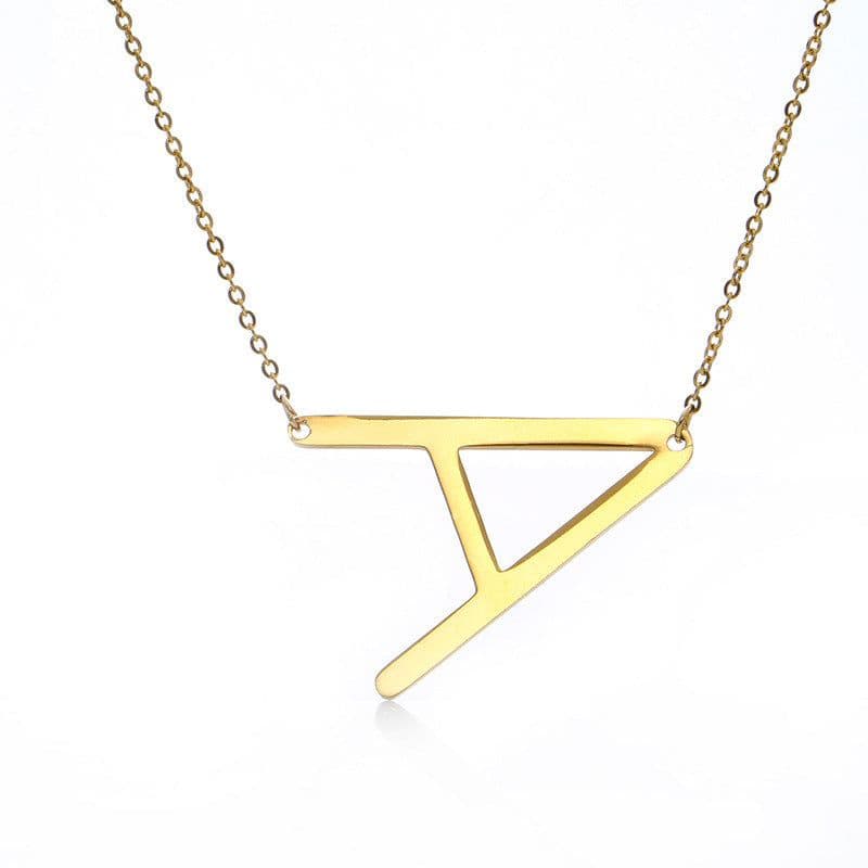 image-Fabulous Rose Gold Plated Stainless Steel Initial Letter Pendant Necklace