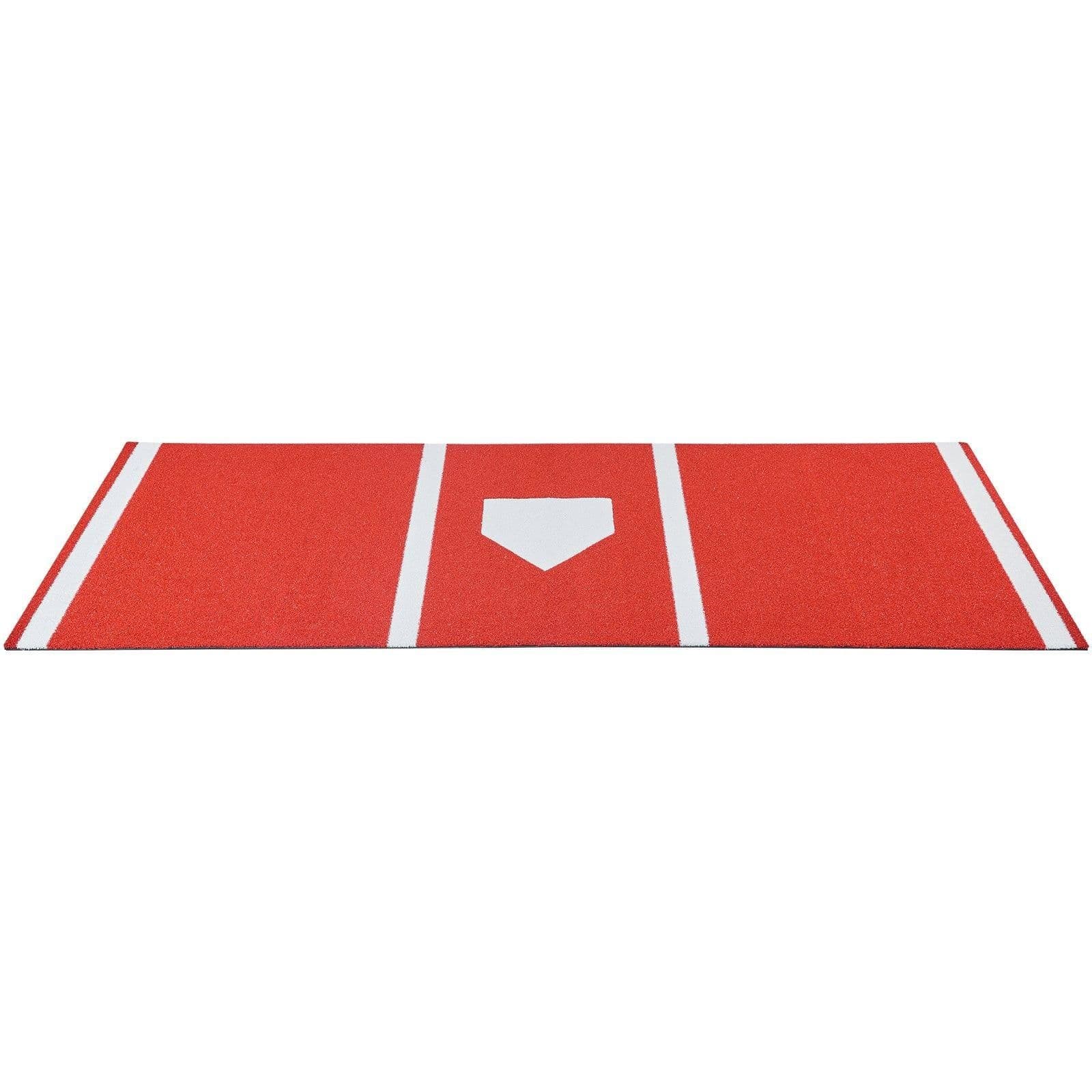 image-VEVOR Baseball Hitting Mat, 10x3.8 ft Batting Cage Mat, Batters Box Turf Mats, Softball Batting Practice Equipment with Home Plate and Anti Fade Turf, Portable Training Aid for Indoor Outdoor, Red