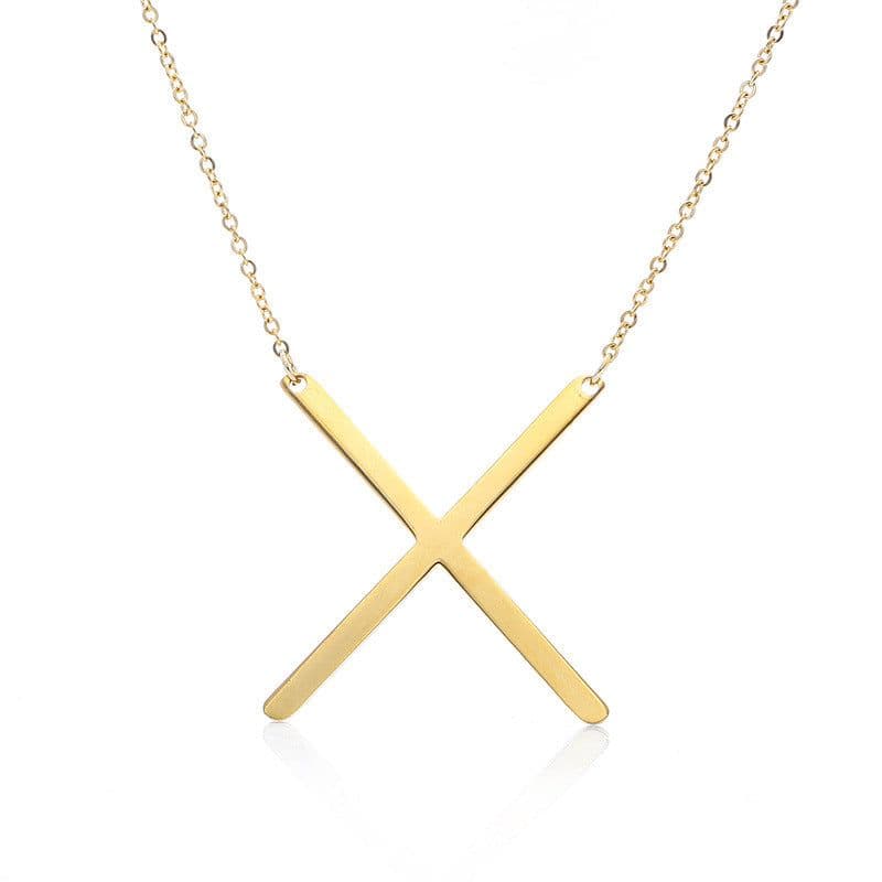 image-Fabulous Rose Gold Plated Stainless Steel Initial Letter Pendant Necklace