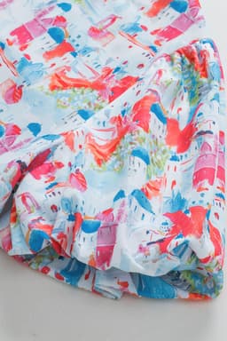 image-Sky Blue Parisian Avenue Babydoll Top