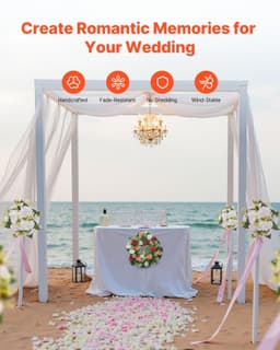image-VEVOR Artificial Rose Wreath, 14-Inch Diameter Faux Flower Wreath with Pink and White Roses, Flower Arrangement Centerpiece for Valentine's, Mother's Day, Party, Wedding and Home Table Décor, 10 PCS