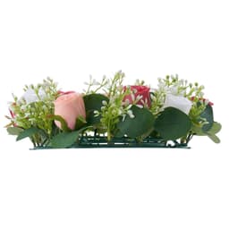 image-VEVOR Artificial Rose Wreath, 14-Inch Diameter Faux Flower Wreath with Pink and White Roses, Flower Arrangement Centerpiece for Valentine's, Mother's Day, Party, Wedding and Home Table Décor, 10 PCS