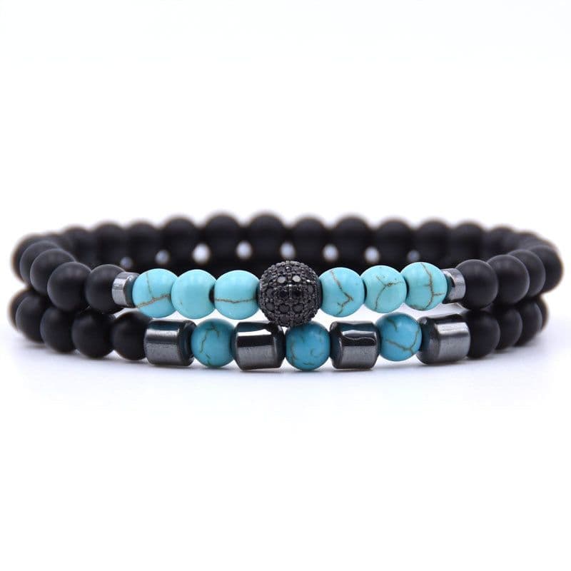 image-Micro-inlaid Zircon Nracelet 6mm Natural Stone Beaded Bracelet