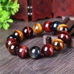 image-Tiger Eye Bracelet Natural Crystal Stone Buddha Bead Bracelet