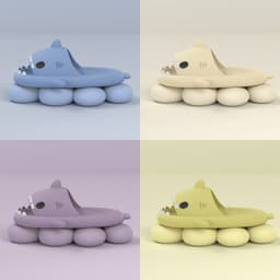 image-Adult's Slippers Indoor Outdoor Funny Shark Cartoon