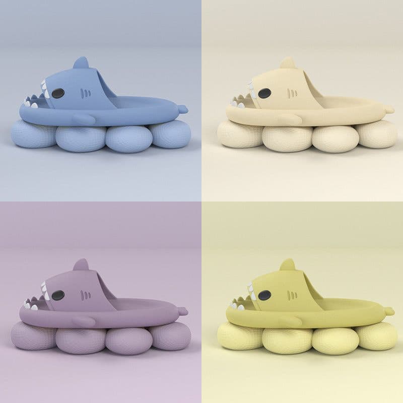 image-Adult's Slippers Indoor Outdoor Funny Shark Cartoon