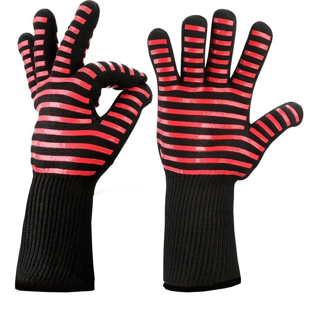 image-Fireproof BBQ Gloves - 800°F Heat Resistant Silicone