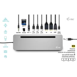 image-USB-C Hub i-Tec C31FLAT2PDPRO Silver