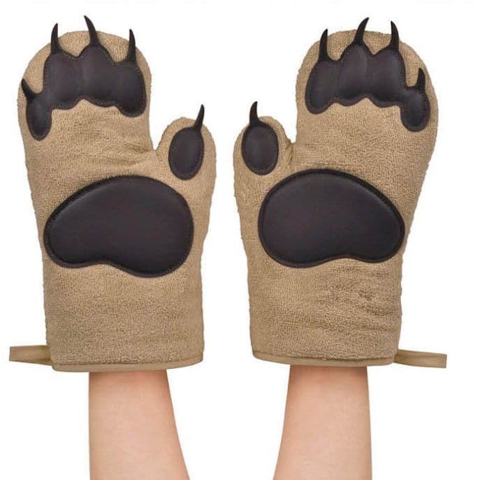 image-Baking Gloves Microwave Gloves Heat Insulation Gloves Cotton Silicone Insulated Mittens Microwave Oven Silicone Gloves