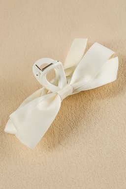image-Black Large Bow Hair Claw Clip - Durable Plastic Decor