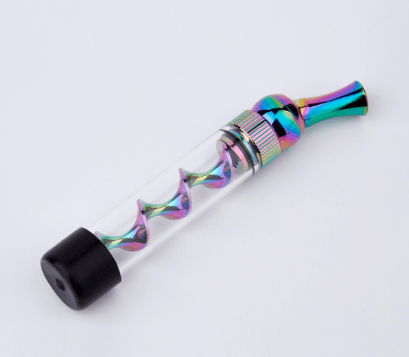 image-Direct supply dry burning universal mouth spiral atomizer t5 mini glass twisty blunt dry herb