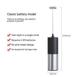 image-Electric Milk Frother - Stainless Steel Mini Coffee Foam Maker