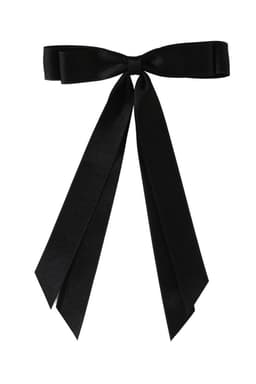 image-Black Alligator Hair Clip with Double Bow Knot - Elegant & Durable