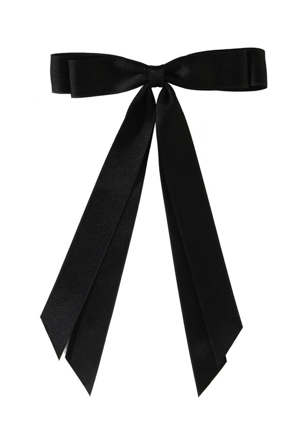 image-Black Alligator Hair Clip with Double Bow Knot - Elegant & Durable