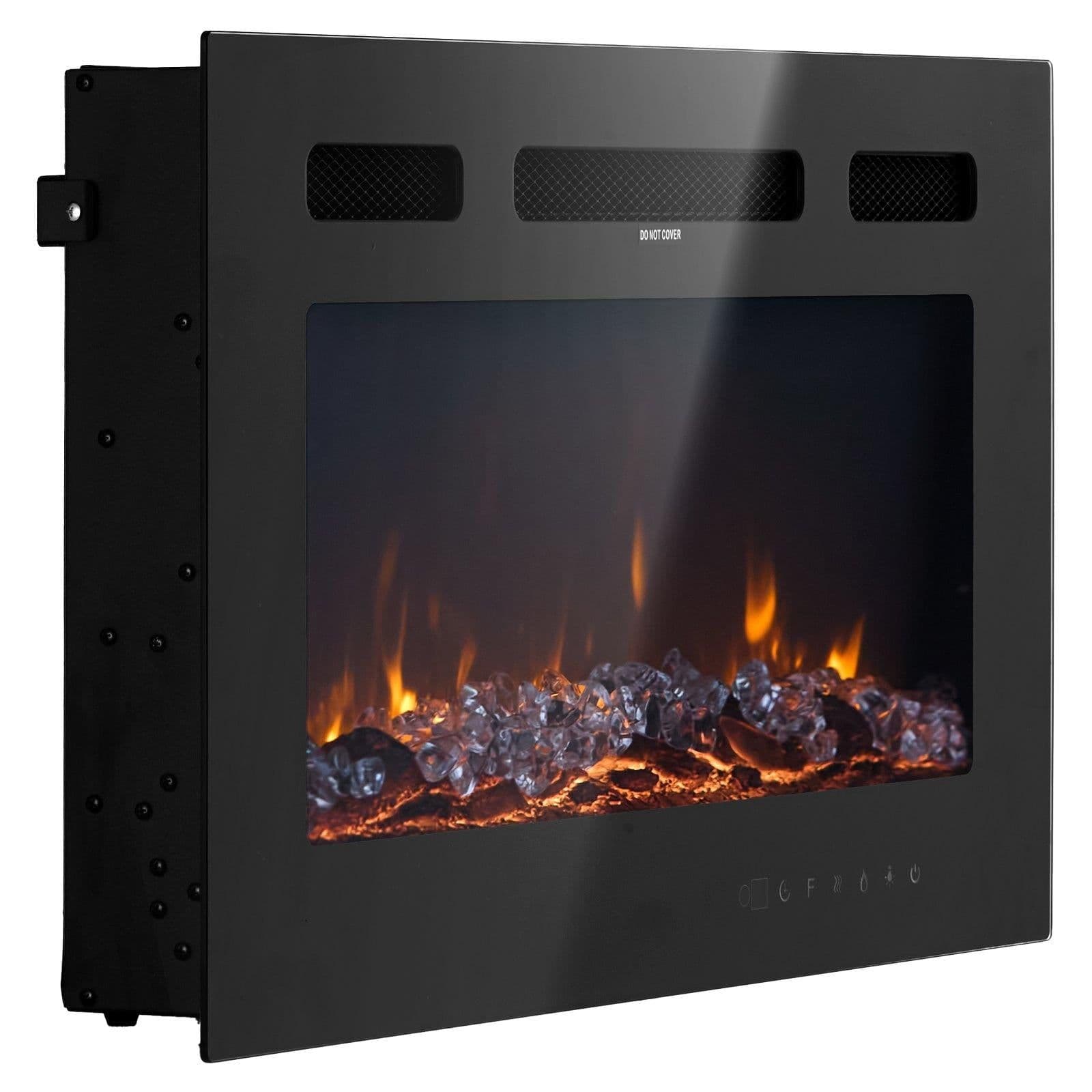 image-VEVOR 50 inch Electric Fireplace, Wall Mounted Recessed Fire Place with Remote Control, Timer, 1500W, Adjustable Flame Color Brightness, Touch Screen, Overheat Protection, for Living Room,Bedroom