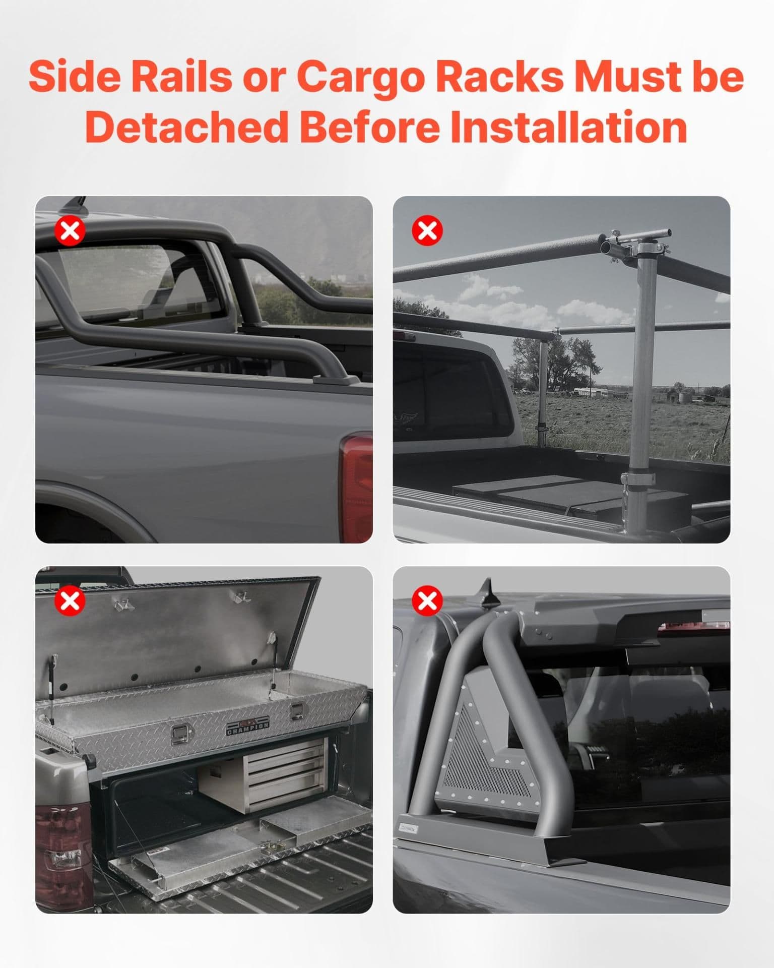 image-VEVOR Soft Roll-Up Truck Bed Tonneau Cover, Compatible with 2017-2025 Ford F-250/350/450 Super Duty, Fits 6.8 ft (6 ft 10 in/82 in) Bed, Triple-Layer PVC Tonneau Cover with Three Aluminum Alloy Bars