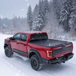 image-VEVOR Soft Roll-Up Truck Bed Tonneau Cover, Compatible with 2017-2025 Ford F-250/350/450 Super Duty, Fits 6.8 ft (6 ft 10 in/82 in) Bed, Triple-Layer PVC Tonneau Cover with Three Aluminum Alloy Bars