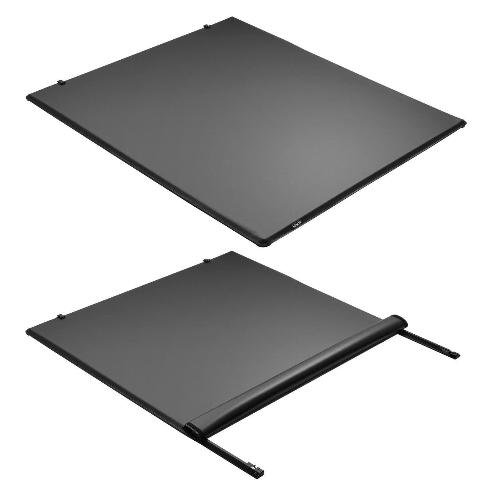 image-VEVOR Soft Roll-Up Truck Bed Tonneau Cover, Compatible with 2017-2025 Ford F-250/350/450 Super Duty, Fits 6.8 ft (6 ft 10 in/82 in) Bed, Triple-Layer PVC Tonneau Cover with Three Aluminum Alloy Bars