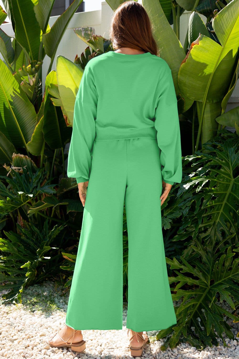 image-Flamingo Crop Pullover Wide Leg Pants Set - 2 Piece