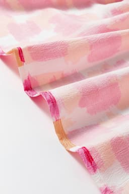 image-Pink Abstract Print Frilly Neck Sleeveless Mini Dress