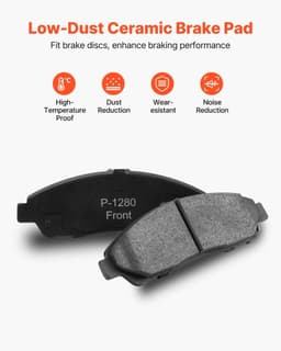 image-VEVOR Front and Rear Brake Kit Compatible with 2007-2013 Acura MDX, 2010-2013 Acura ZDX, 2009-2014 Honda Pilot, Drilled and Slotted Brake Rotors Ceramic Brake Pads Replacement Kit, 13 in (Front)