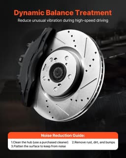 image-VEVOR Front and Rear Brake Kit Compatible with 2007-2013 Acura MDX, 2010-2013 Acura ZDX, 2009-2014 Honda Pilot, Drilled and Slotted Brake Rotors Ceramic Brake Pads Replacement Kit, 13 in (Front)