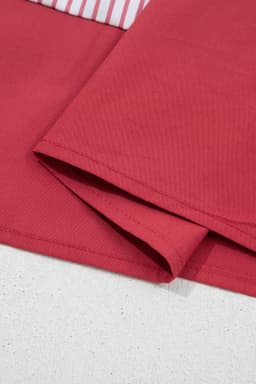 image-Red Stripe Plus Size Ruffled Hem Midi Dress