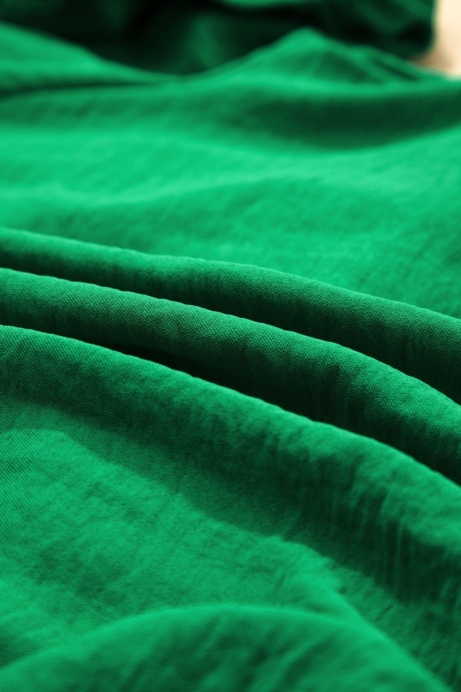 image-Dark Green Peplum Top - Ruched Waist Tied Back