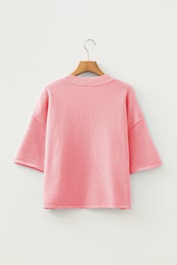 image-Moonlight Jade 3/4 Sleeve Boxy Knit Cardigan