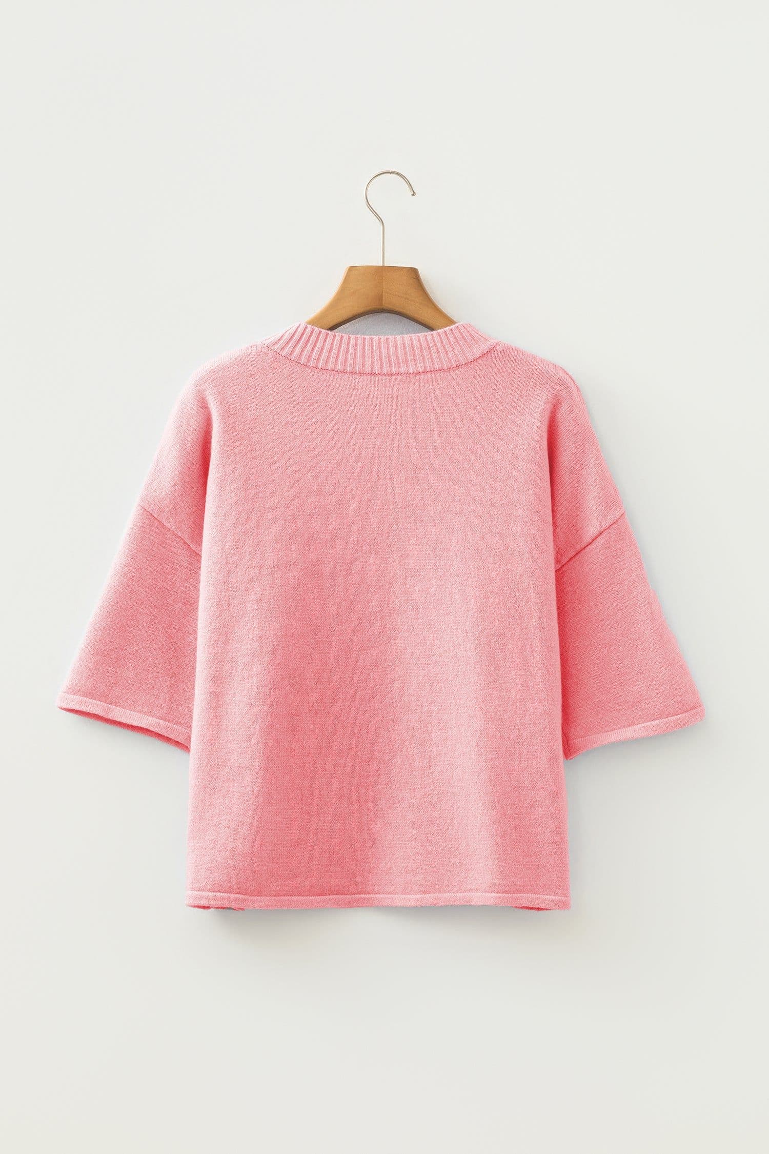 image-Moonlight Jade 3/4 Sleeve Boxy Knit Cardigan